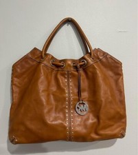 Michael Kors Brown Leather Astor Studded Ring Tote
