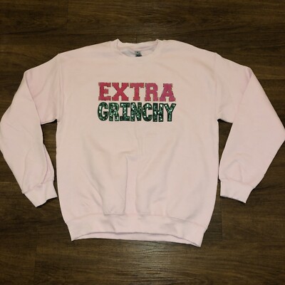 Ugly Christmas Sweater Grinch Pink Extra Grinchy Unisex Size