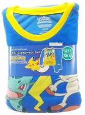 Pokemon Boys 2 Piece Flannel Sleepwear Pajama Set Size 6-16