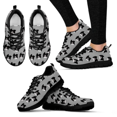 Border Collie Sneakers - Border Collie Design - Size 5.5 Women