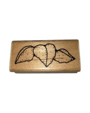 Dots Leaf Trio F165 Stipple Details Wooden Rubber Stamp