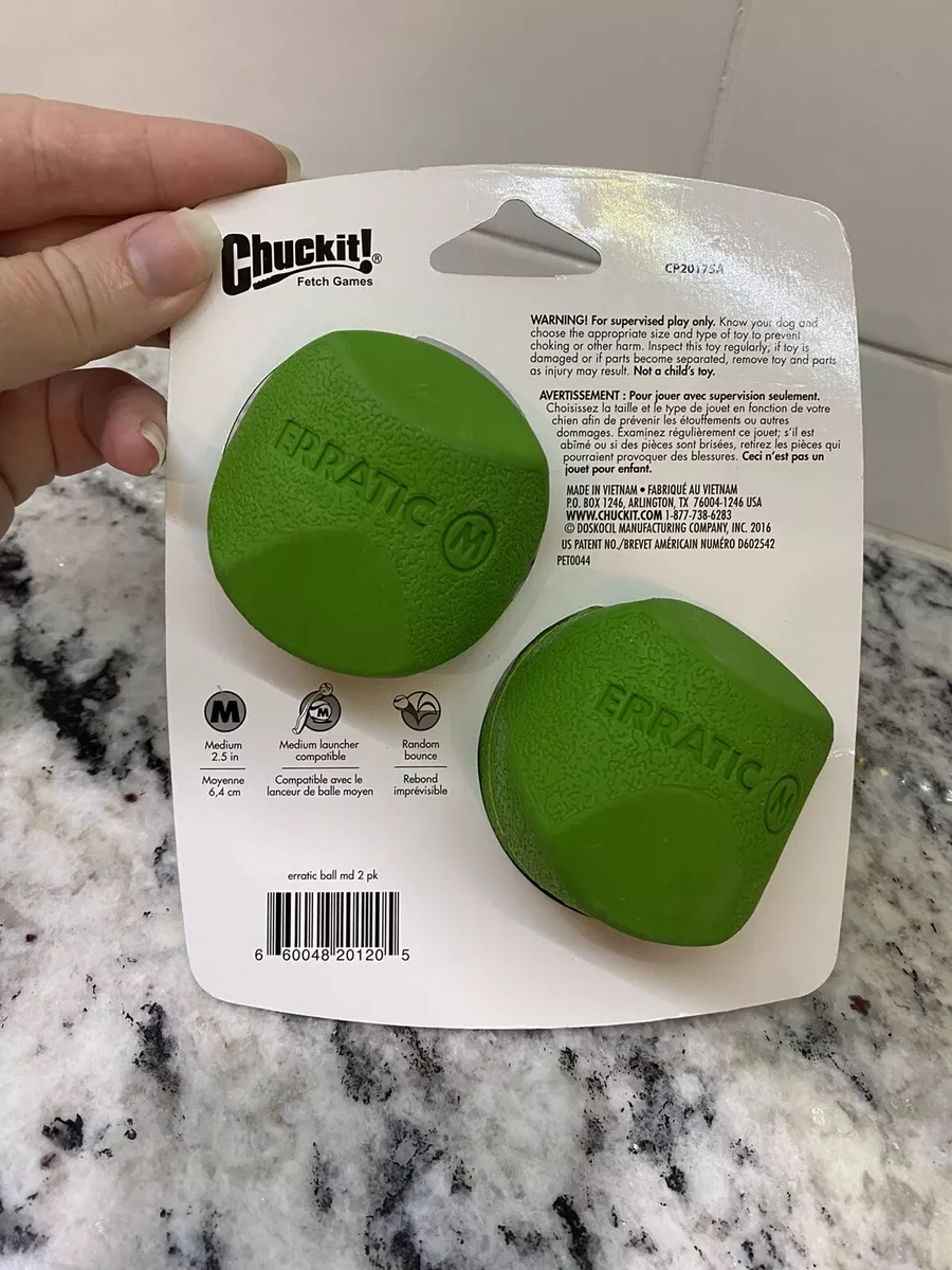 ChuckIt Erratic Ball Dog Toys Medium 2 1 2 inch 2 Pack New eBay