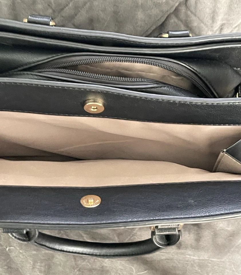 Bolso de Hombro Dasein Negro Top Doble Asa Cartera Bolso Grande Cartera Viaje Foto 2 de 4