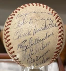 Bold 1945 Detroit Tigers WS Champs Team Signed Baseball JSA COA Full 29 Roster