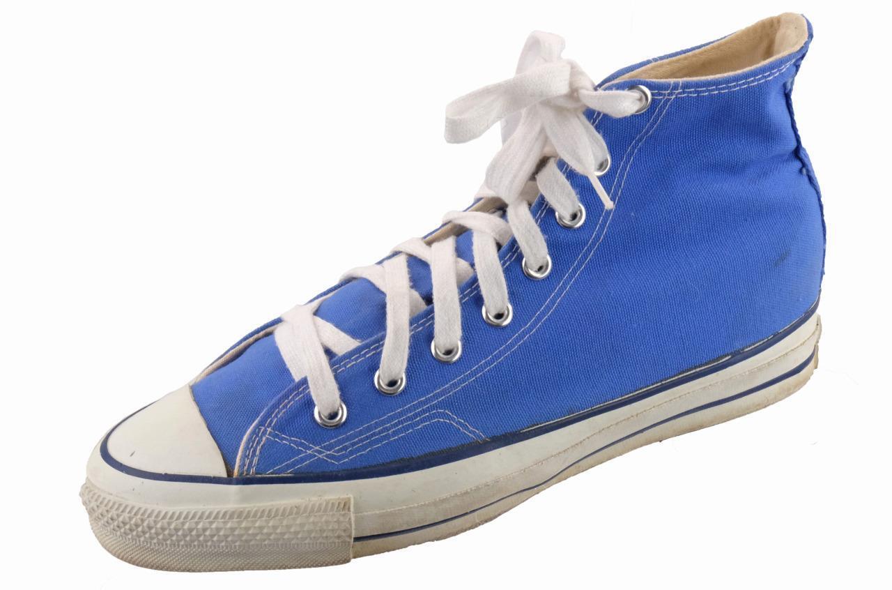 USA Made CONVERSE ALL STAR VTG Sz. 9.5 High-Top Fashion Sneakers Royal Blue