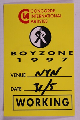Boyzone Pass Ticket Ronan Keating Working Original Something Else Tour May 1997