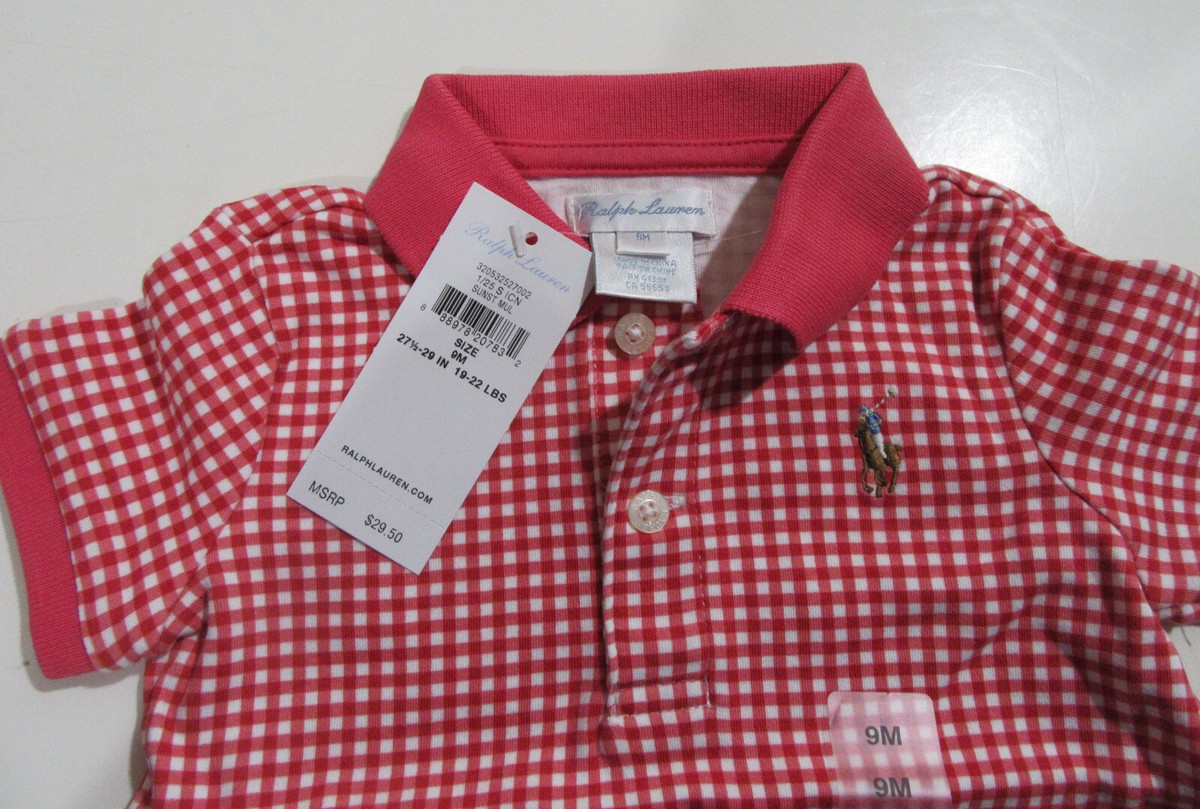 Ralph Lauren Polo Baby Boys Short Sleeve Gingham Checkered Ralph Lauren Polo Baby Boys Short Sleeve Gingham Checkered