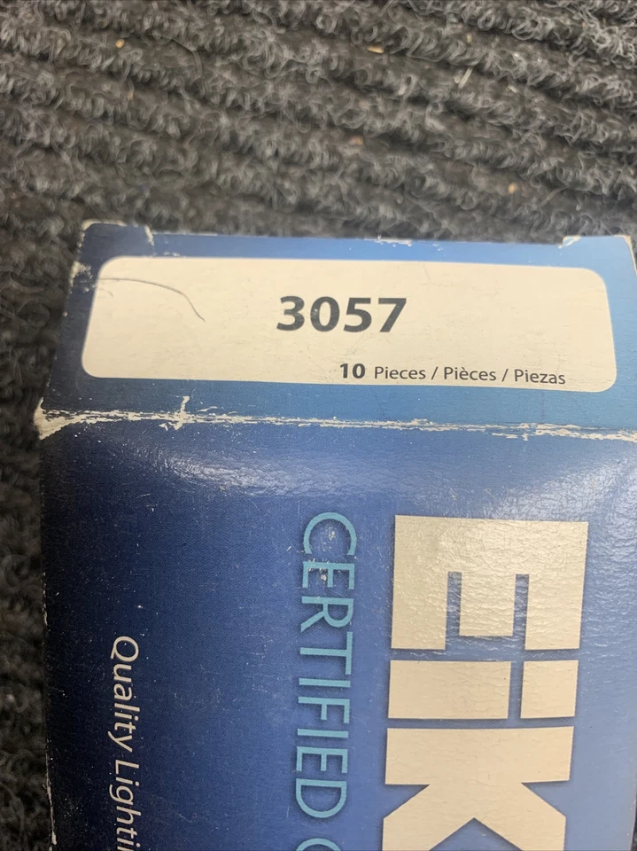 New Box of 10 Eiko 3057 Brake Light-Base Fits Vehicles Listed on Chart Below - Image 4 of 4