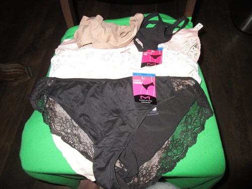 LOT 6 PRS MAIDENFORM NEARLY NUDE ADORE ME REVEAL BIKINI/THONG PANTIES XL 8 (Z14)