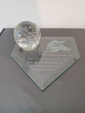 1997 Florida Marlins Crystal Home Plate w/ Ball 