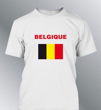 Tee shirt BELGIQUE supporter foot homme football drapeau belgium flag euro monde
