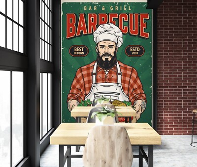 3D Grill Kebab Laden BBQ Q3626 Tapete Wandgemälde Fototapete Selbstklebend Kay