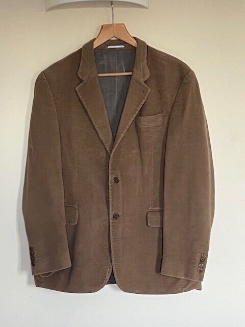 Next Tan Brown Brushed Cotton Moleskin Look Tailored Jacket Size