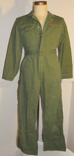 VTG MEN'S BIG SMITH GREEN MECHANIC'S COVERALLS GRIPPER ZIPPER 7 POCKETS 36-38
