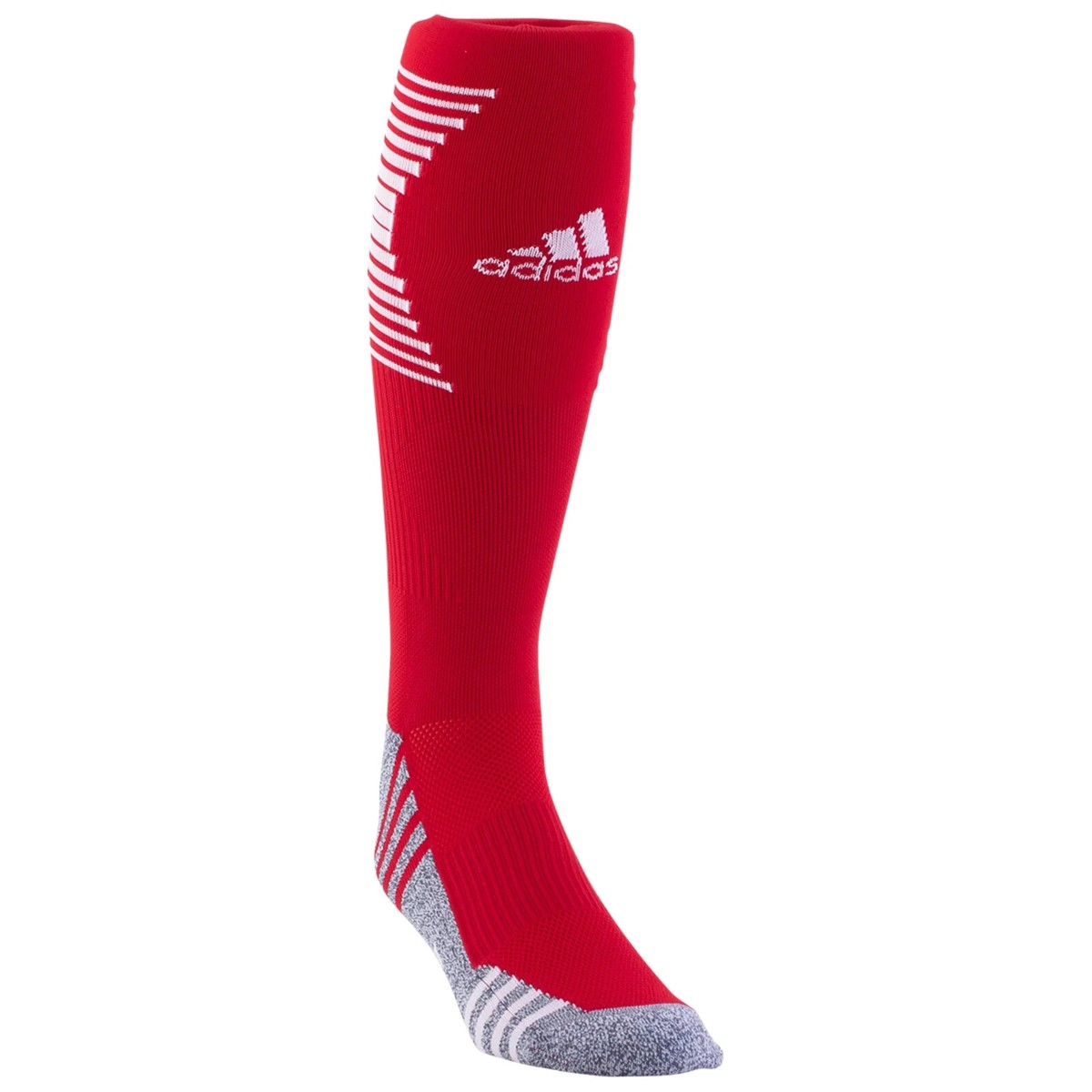 adidas Team Speed Soccer Socks Pair Red-White, Mens Size 9-13