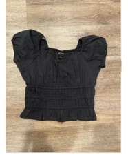 Girls Short Sleeve Black Top - Art Class S 6/7 NWOT