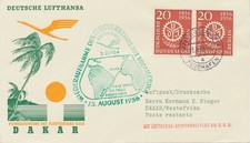 BUNDESREPUBLIK 1956 Flugdienst Eröffnung n Südamerika DÜSSELDORF - DAKAR Senegal