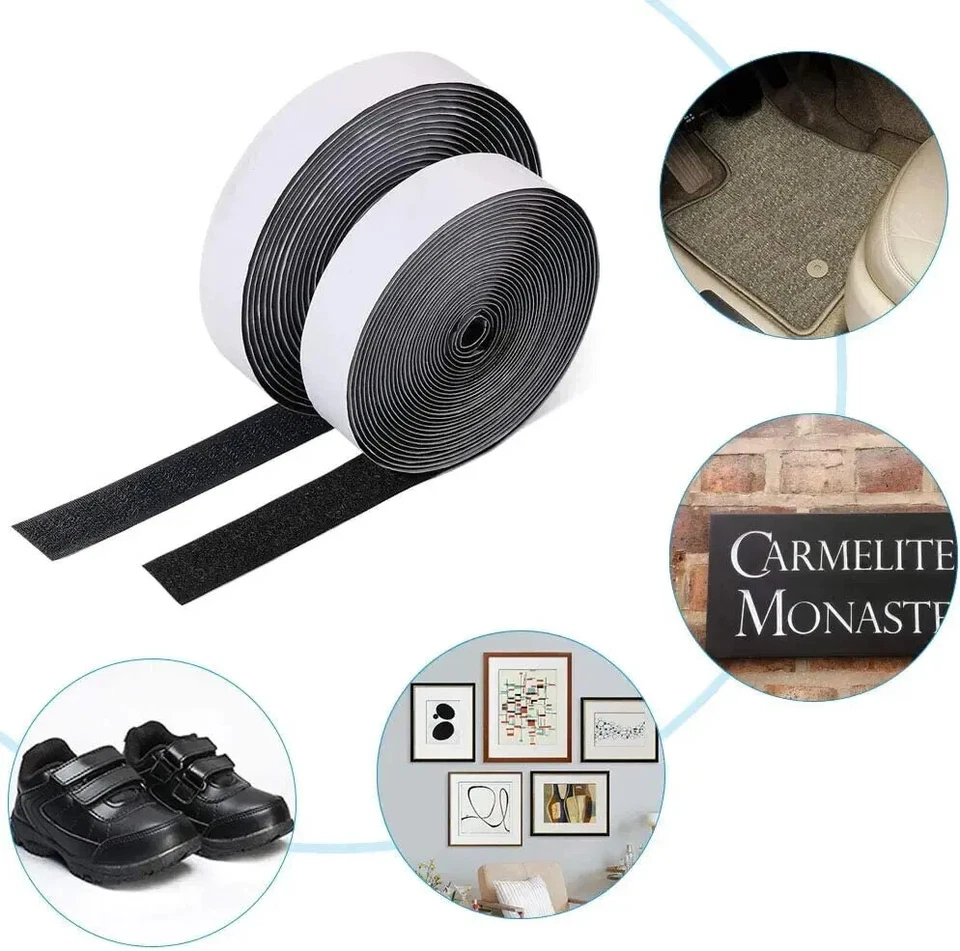 Klettband Set Selbstklebend Extra Stark Klettverschluss Hakenband + Flauschband - Bild 3 von 4