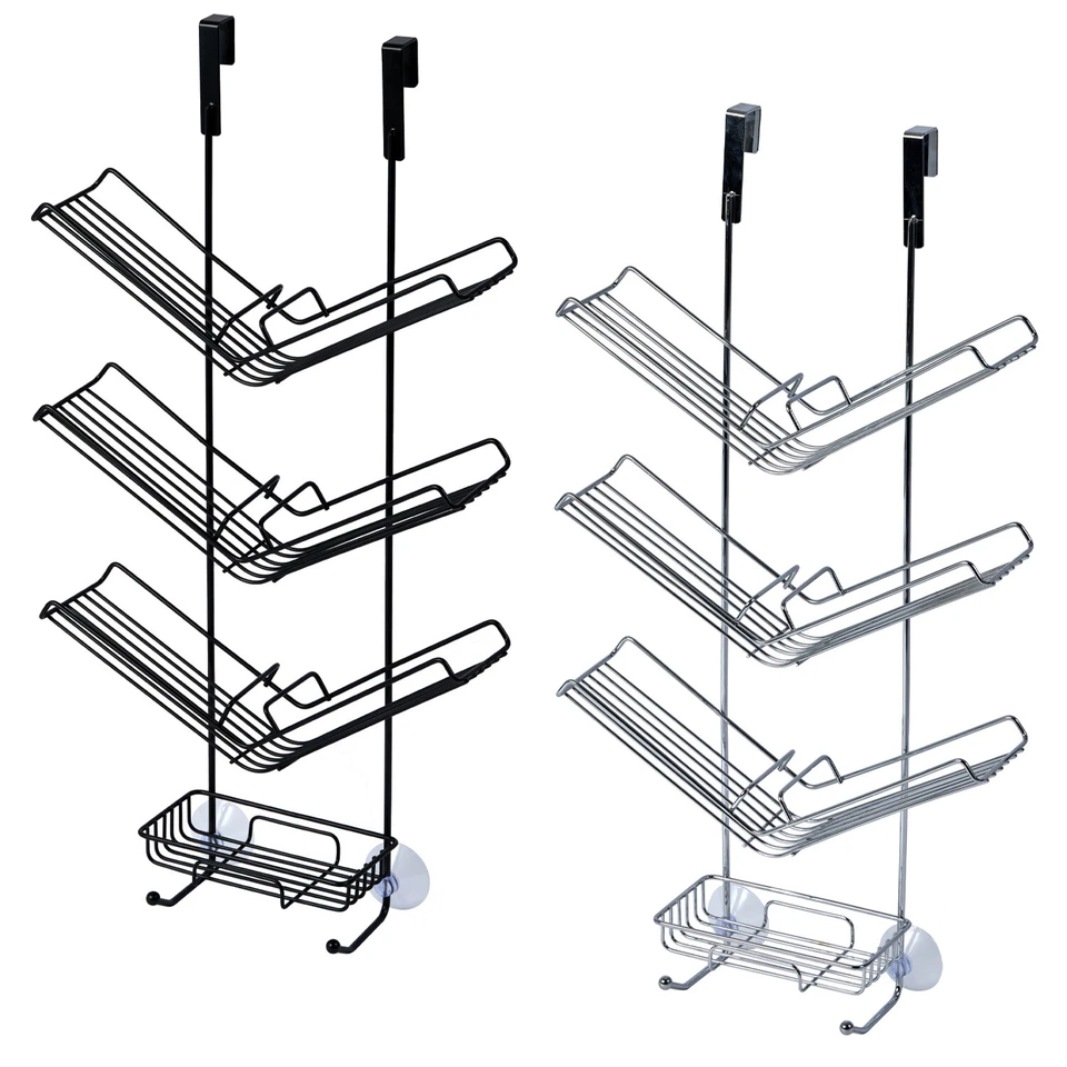 SHOWERDRAPE Hanging Over Door Screen Shower Caddy Rack Storage Bathroom Tidy Hook Modern