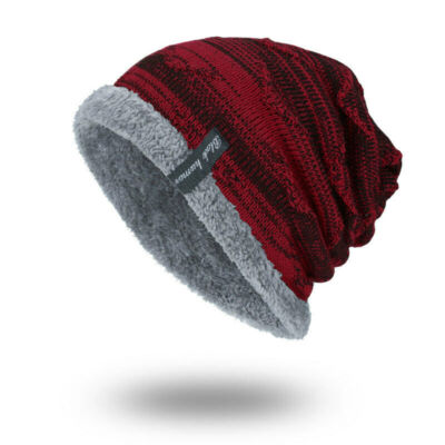 Winter Fashion Beanies Slouchy Chunky Hat Keep Warm Soft Knitting Cap Unisex UK