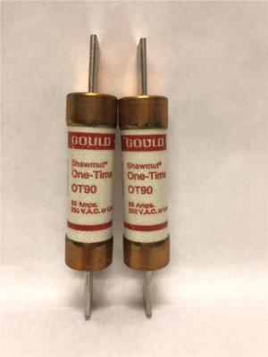 (Lot of 2) Gould Shawmut OT-90 One-Time Fuse 90A 250V or Less OT90 OT 90