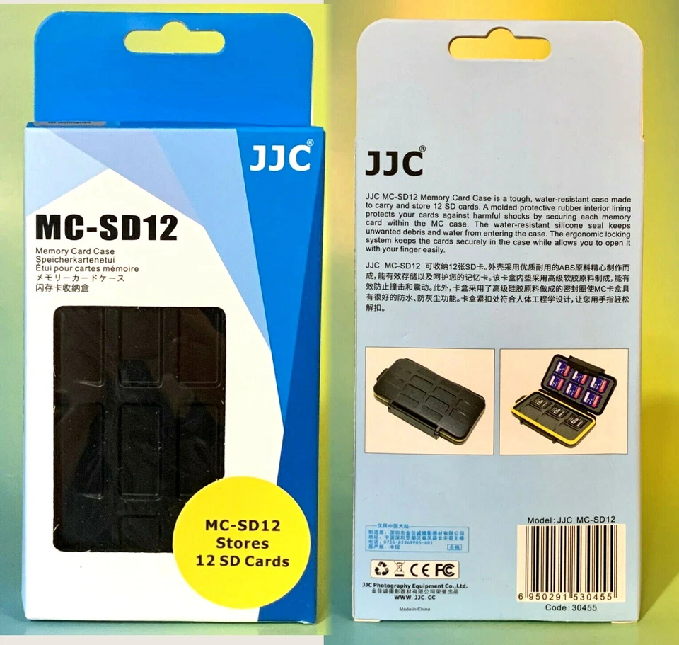 JJC IMPERMEABLE RESISTENTE AL AGUA ESTUCHE SOPORTE ALMACENAMIENTO para 12 TARJETAS DE MEMORIA SD Foto 3 de 4