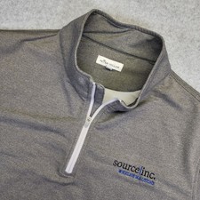 Peter Millar Perth Melange Performance 1/4 Zip Mens XL Pullover Gray Stretch