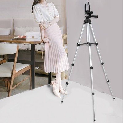 3110 Silver Portable 1/4in Screw Multifunction Mobile Phone Live Tripod SET