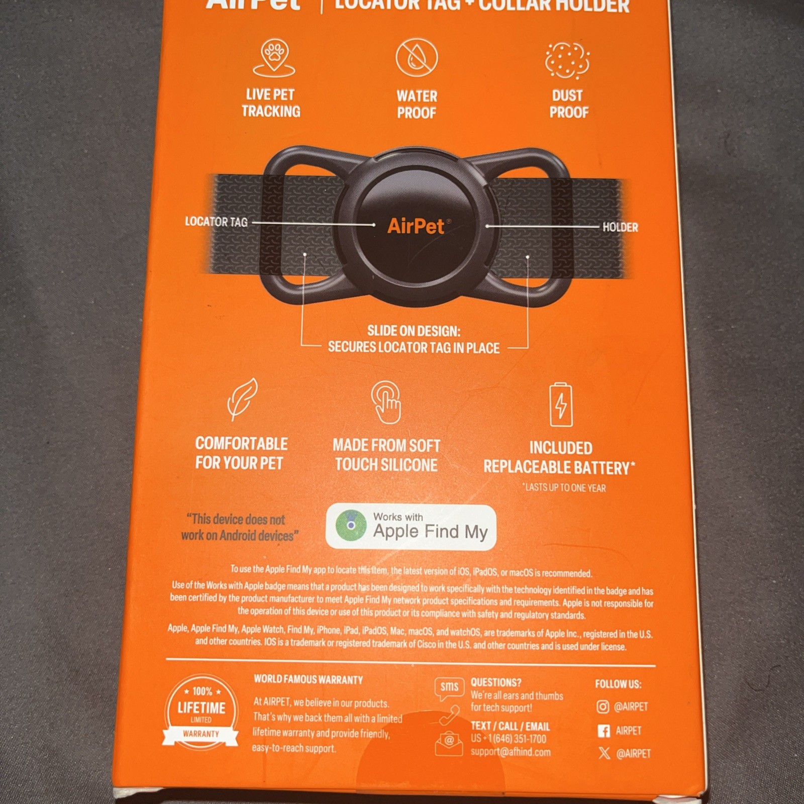 Smart Pet Tracker for Dogs & Cats – Works with Apple Find My | No AirTag Needed