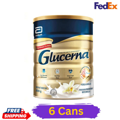 6 Cans Abbott Glucerna Milk Powder For Diabetic Management Vanilla - FedEx Ship
