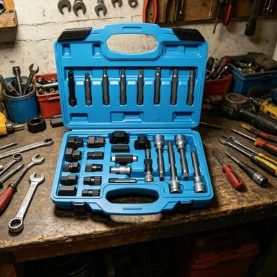 30 Pieces Alternator Pulley Removal Set Polished Coating for Workshop, Garage