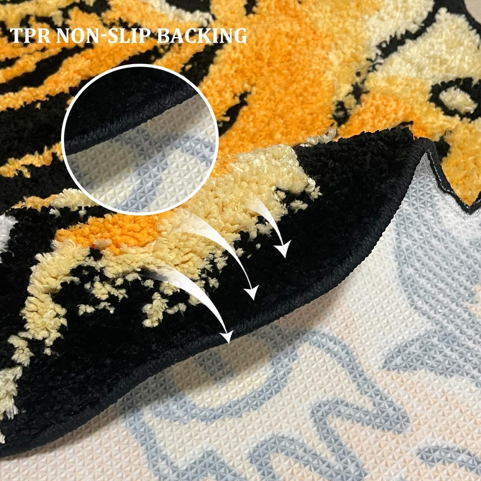 Angry Tiger Rug - 5*3ft Unique Double-Headed Tiger Bath Mat - Soft Hand ...