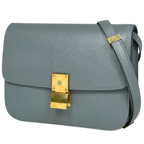 Celine Classic Box Medium Shoulder Bag Leather Women's Used From Japan