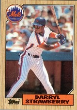 1987 Topps Darryl Strawberry #460 New York Mets Wood Border MLB Baseball Card...