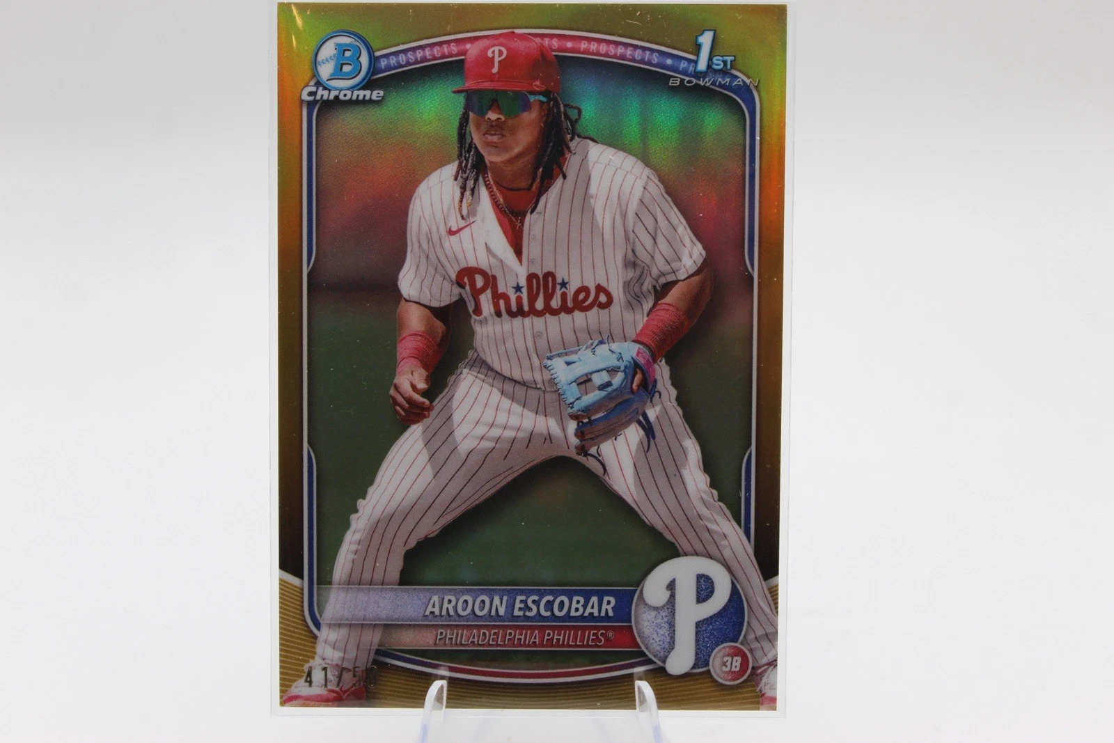2025 Bowman - Chrome Prospects Aroon Escobar #BCP-65 Gold Refractor /50