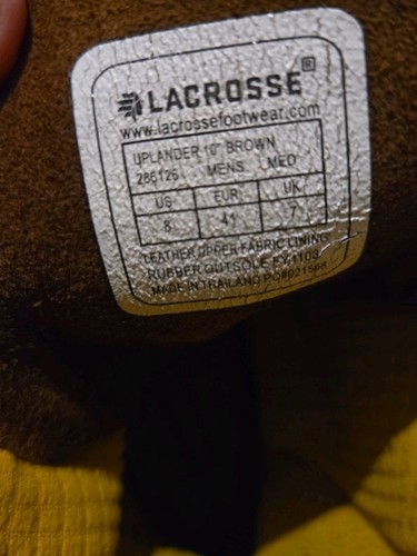 LaCrosse Uplander 10" Men’s Duck Boots Size 8 Brown Waterproof Leather Rubber - Picture 2 of 10