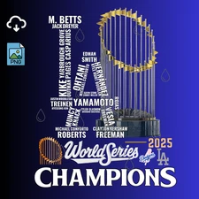 Champions World Series 2025 Dodgers Design ,PNG SVG Format with Transparent Back