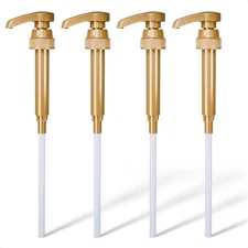 4 Pcs Coffee Syrup Pump Dispenser Lockable for 25.4oz Bottles Precise Dispensing