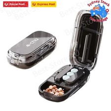 Adjustable Quartering Pill Cutter Storage Box Portable Drug Tablet Medicine Dust