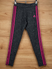 Adidas 3-Stripe Active Jogger Pants Black Heathered Pink Stripe Size L-14 YOUTH
