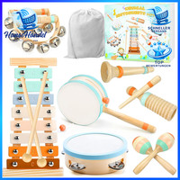 Montessori Spielzeug Holzspielzeug Trommel Xylophon Percussion Ab 3 Jahre