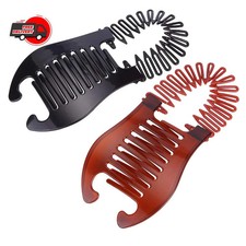 Interlocking Banana Combs Stretch Flexible Hair Combs Clips Flexible Ponytail