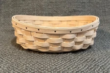 Longaberger 2006 8" Whitewash Oval Cresent Basket