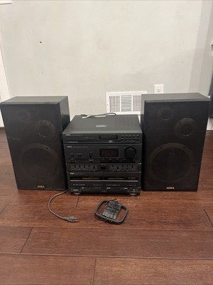 Aiwa Stereo Cassette Receiver System CX-75U w/ Speaker System SX
