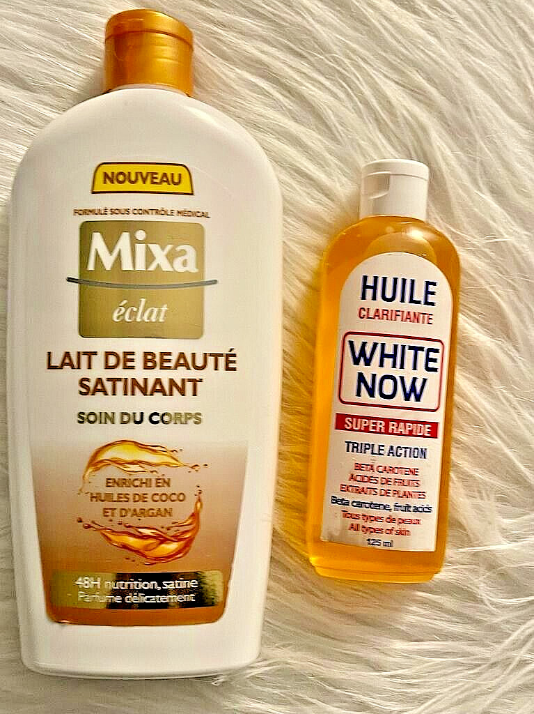 Rituel Mixa Éclat et huile White Now pour sublimer la peau sèche après la douche quotidienne