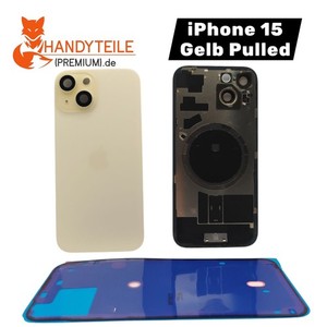 100 % Original Akkudeckel Für IPHONE  15 Gelb  Backcover  Deckel Pulled Grad B