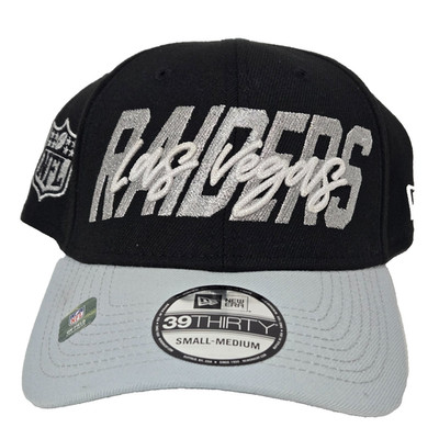 New Era Men's NFL Las Vegas Raiders 39Thirty Stretch Fit Cap Hat Black Size S/M