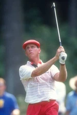American golfer Payne Stewart tees off during the day one Kemper O- Old Photo 1