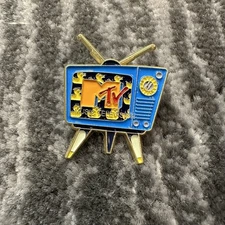 Retro Enamel Pin M TV Music Television Funny Brooch Ghost TV Hat Backpack New