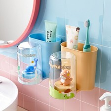 with Mouthwash Cup Toothbrush Cup Wall Mounted Kids Toothbrush Stand  Bathroom